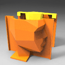 fondo pentola muffa attrezzo matita contenitore ufficio organizzatore giardinaggio utensili origami sfaccettato pentole vaso fiori 3d print model - Mito3D