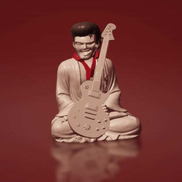 bouddhelvis art bouddha elvis presley musique étoile roche roi concert chanteur sagesse 3D print model - Mito3D