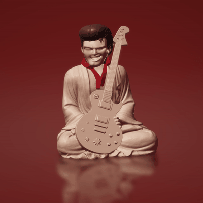 budhelvis arte buddha elvis presley musique stella roccia re concerto chanteur saggezza 3d print model - Mito3D