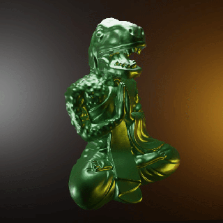 bouddrex Art buddha boudha dinosaur t-rex funny humor 3d print model - Mito3D