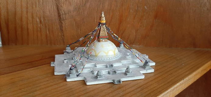 boudhanath stupa Katmandou Népal architecture bouddhisme bâtiment temple miniature église religieux Asie point repère pagode bouddhiste asiatique miniworld miniworld3d himalaya 3d print model - Mito3D