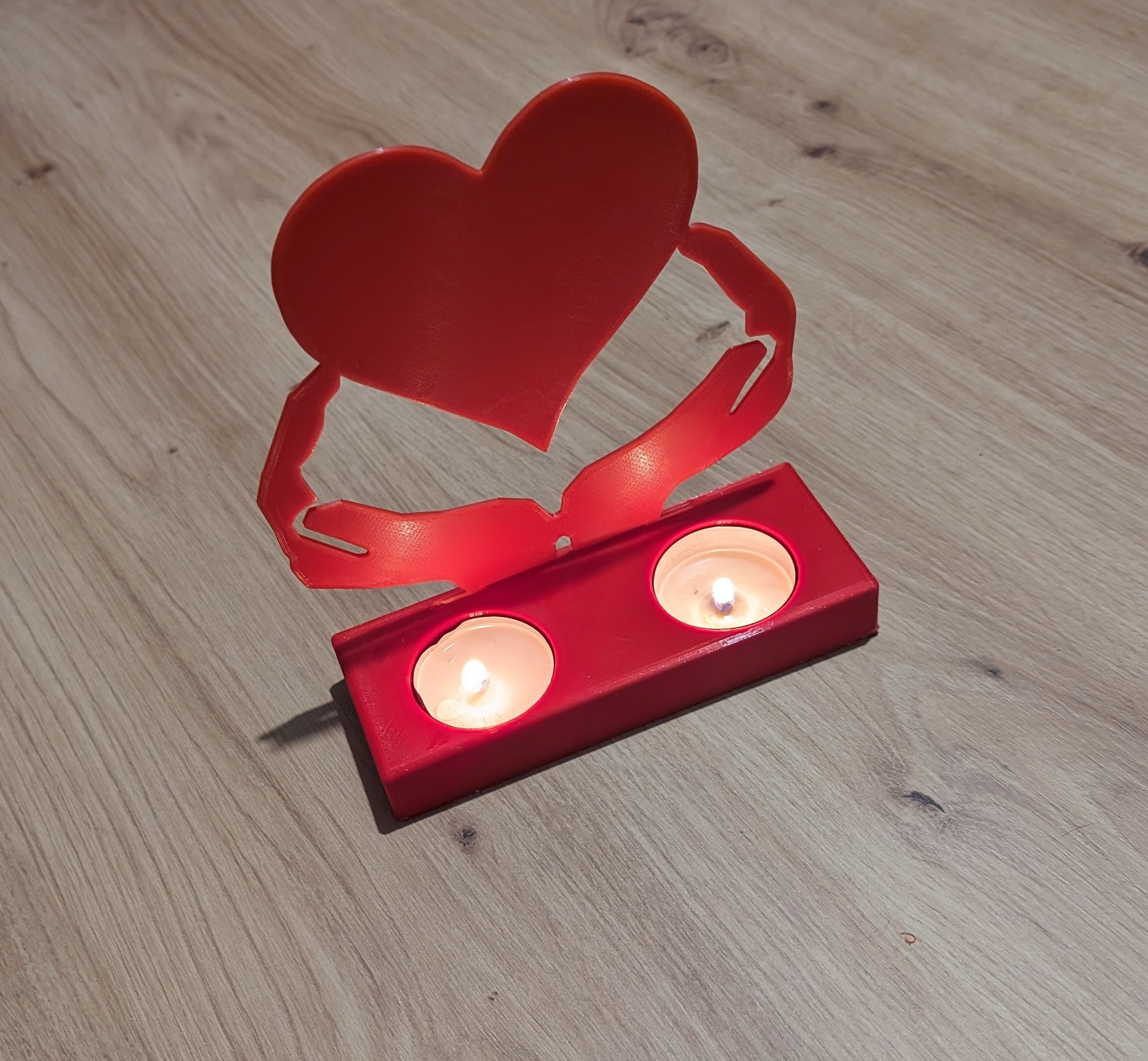 bougeoir mains coeur saint valentin - holder valentine hand heart candle 3D print model - Mito3D