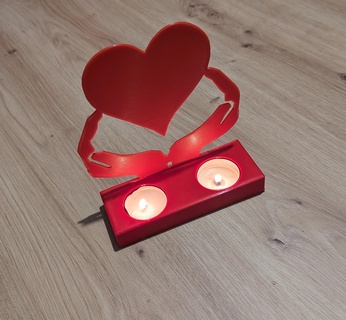 bugeo red eléctrica coeur Santo valentin soporte enamorado mano corazón vela 3d print model - Mito3D