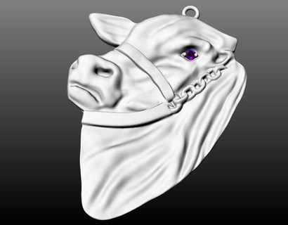 bovine zébu taureau vache majesté pendentif animaux or argent bijou animal bétail Asie boeuf national atouts sterling bijoux pendentifs 3d print model - Mito3D