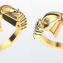 bow ring jewelry gift gold silver gorgeous dream one kind 3d print model - Mito3D