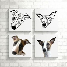 2d bowie greyhound köpek duvar heykel sanat dekor dekorasyon geometri poly düşük iş ortamına uygun olmayan Üçgen 3d print model - Mito3D