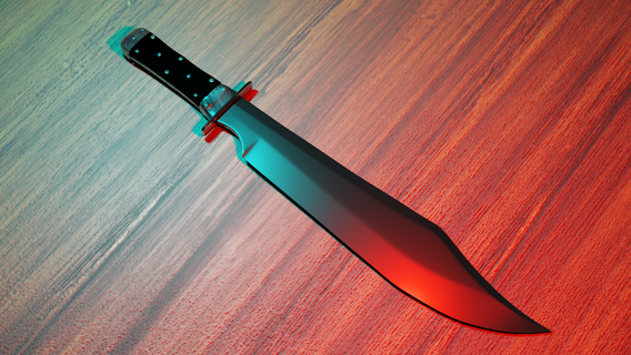 bowie knife knife bowie bowie knife tools kitchen low poly  3d print model - Mito3D