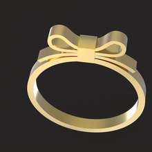 bowknot anello gioielli gioiello delicato grazioso superba bella bambini ragazza anelli di sesso femminile moda stampabile la sterlina argento preziosi elegante lusso oro 3d print model - Mito3D