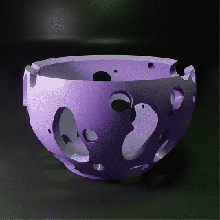 bowl stylish organic holes box cup dish sweets home object decoration modern artwork blob tableware 3d print model - Mito3D