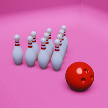 bowling game set squid playmobil ball bolls toy printable pin 3d print model - Mito3D