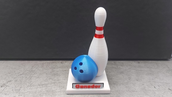 bowling trophy bolus alley award reward art sculpture ball competition 3d print model - Mito3D
