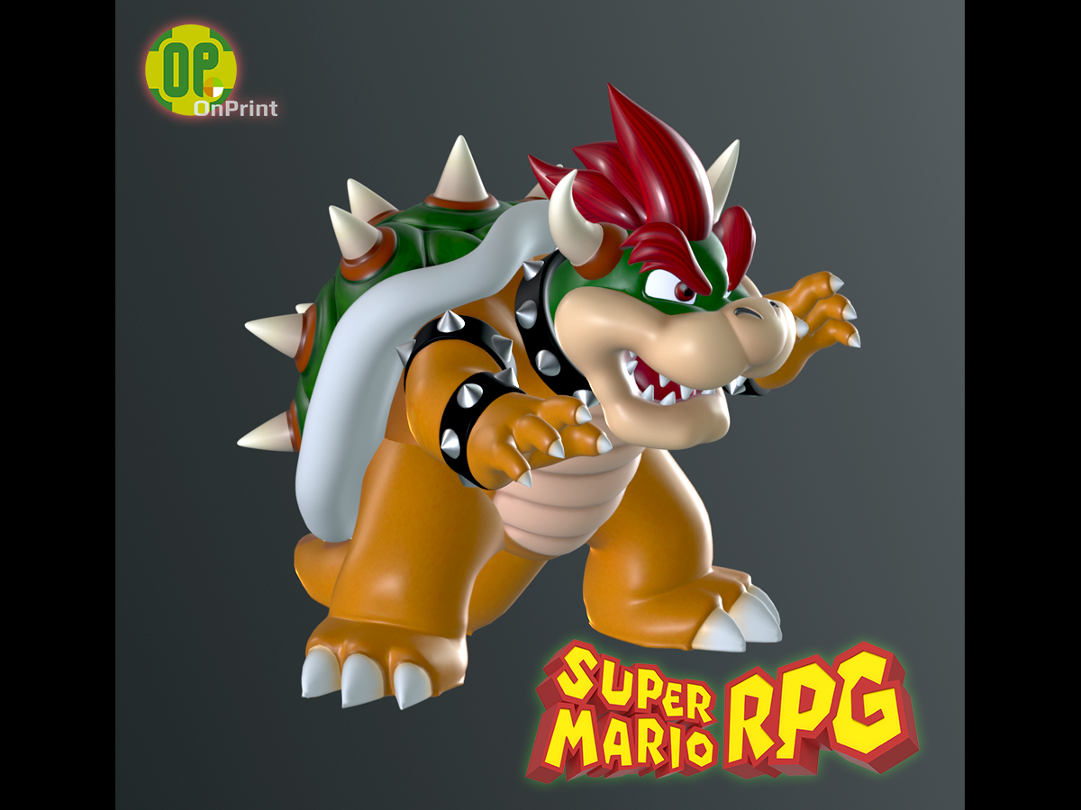 bowser 3d imprimable super mario rpg refaire Jeu personnages vidéo nintendo commutateur personnage plombier pêche Princesse mauve géno dragon Pokémon libre Noël 3D print model - Mito3D