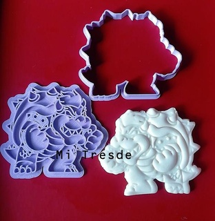 bowser taglierina francobollo Mario bros tartaruga taglio pennarello idraulico grotta re 3d print model - Mito3D