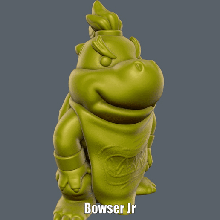 Bowser jr einfach drucken Unterstützung Kunst Animation Karikatur Zahl Spiel Modell Skulptur Nintendo 3d print model - Mito3D