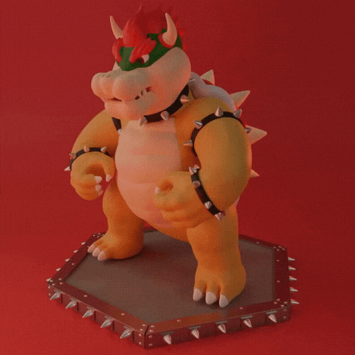 bowser film super Mario bros arte giocattolo tartaruga Jack nero 3D print model - Mito3D