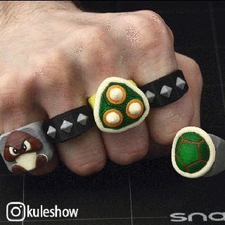 Bowser anillos mario juguete gracioso anillo seta ladrillo goomba 3d print model - Mito3D