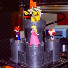 bowsers keep amiibo display base game nintendo wii wiiu videogame figure art castle mario peach character toy switch 3d print model - Mito3D