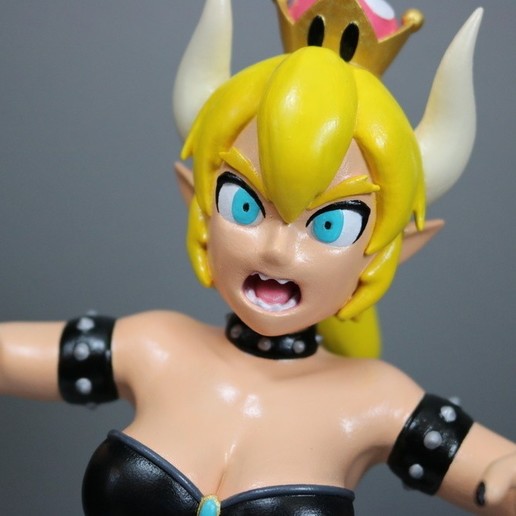 bowsette game bowser mario sexy princess peach female body 3D print model - Mito3D
