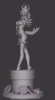 bowsette figura arte mario resina 3d print model - Mito3D