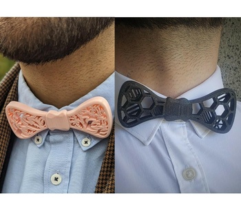 Cravatte v2 spine Favo forma collana completamente stampabile cravatta farfalla camicia moda capi abbigliamento classe coda mucca arco 3d print model - Mito3D