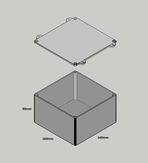 box 160x160x90mm electronics model a2 Tools eletric panel switch leds nicho 3d print model - Mito3D