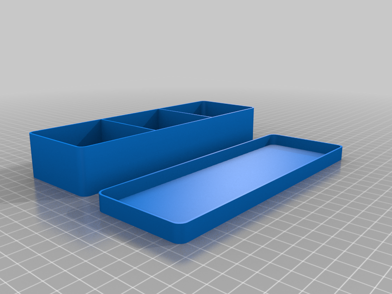 scatola 3 spazi copertina guaina gadget 3D print model - Mito3D