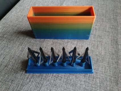 caja 6x caza puntas flecha cabezas anchas consejos envase punta lanza arco 3d print model - Mito3D