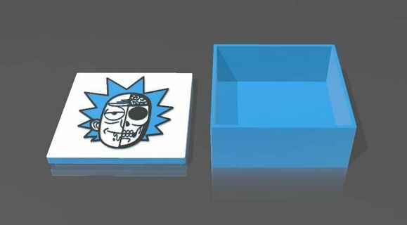 caixa Rick mortiço casa armazenamento decoração fácil original prática simples desenho animado 3d print model - Mito3D