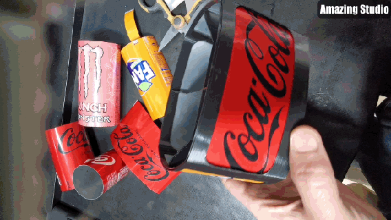 caja latas reciclar Coca Cola cerveza objeto soporte lápiz reciclaje 3d print model - Mito3D