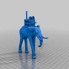 box cat riding elephant baby mignon battery holder art sculptures 3d print model - Mito3D