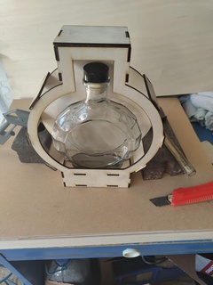 caja plano botella v3 co2 láser madera contrachapada regalo modelos 3d print model - Mito3D