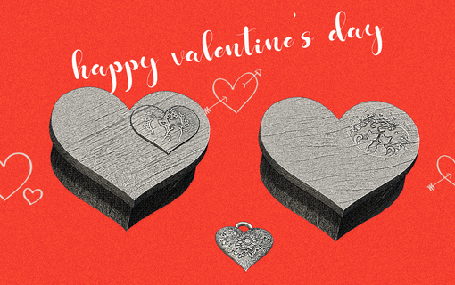 Kutu kalp sevgililer gün sevgili Şubat 14th Aşk hediye çift 3d print model - Mito3D