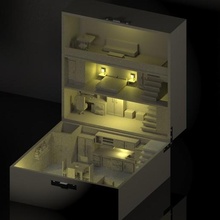 Box Haus Architektur Kunst Dekoration Leiter Ornament Spielzeug 3d print model - Mito3D