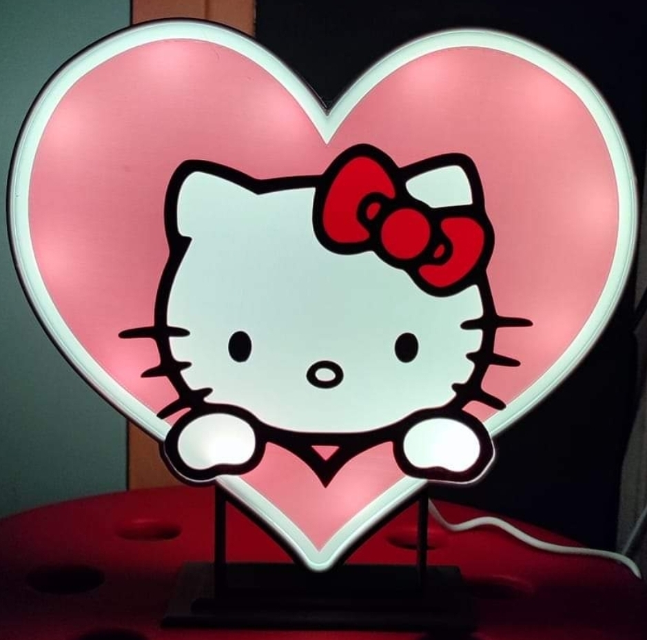 box lamp heart hello kitty art 3D print model - Mito3D
