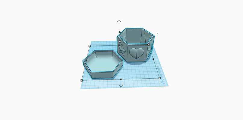 box deckel herzen sterne herz star süßigkeiten gericht 3d print model - Mito3D