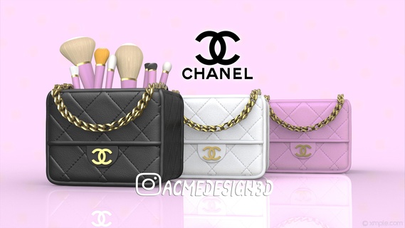 boîte maquillage brosse titulaire soutien crayon Accueil maison pinceaux portefeuille Chanel 3d print model - Mito3D