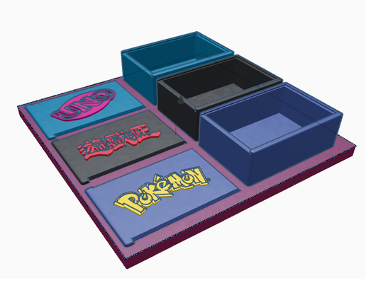 box playing cards letters yu-gi-oh yugioh pokemon tcg one niapes decoration deck of board game card 3d print model - Mito3D
