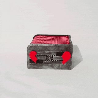 scatola scorrevole cuore amore San Valentino giorno gadget amanti 3d print model - Mito3D