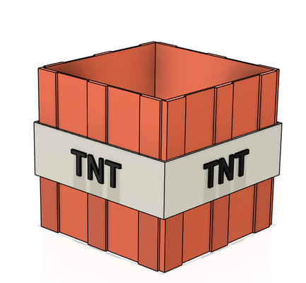 caixa tnt minecraft casa escritório jogos laranja lápis deslizar 3d print model - Mito3D