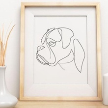 boxer arte cão 2d animal quadrado deco parede 3d print model - Mito3D