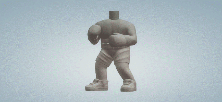boxer körper funko pop kunst benutzerdefiniert 3d print model - Mito3D