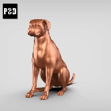 boxer dog v2 art animal toy pet figurines 3d print model - Mito3D