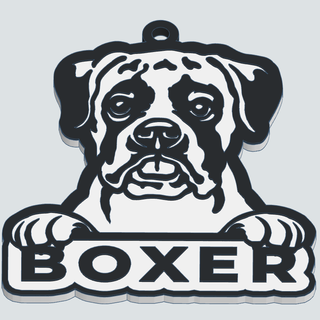 boxer keychain stl dog race 3d printing detailed design exceptional quality love animals canine energy loyal companion accessory passion pets admiration vitality lovers 3d print model - Mito3D