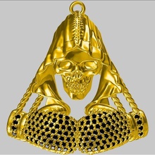 boxer skull pendant jewelry necklace trend fight box 3d print model - Mito3D