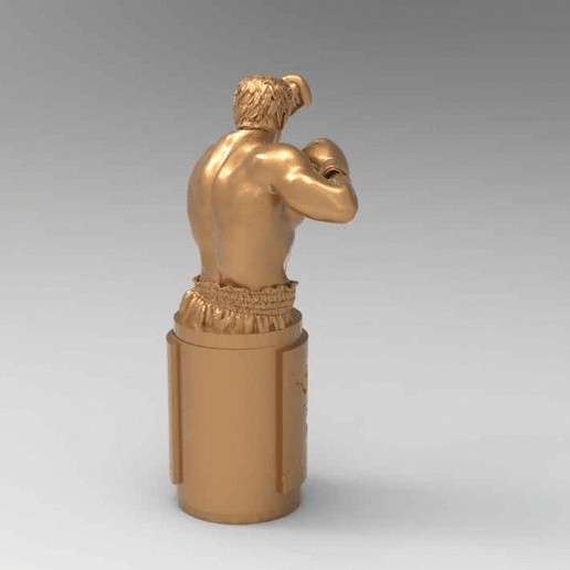 Boxer astuto boxe hombre estatua 3D print model - Mito3D
