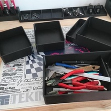 les boîtes de stocker outils, pièces divers rc amortisseur choc différentiel le plateau la boîte 3d print model - Mito3D