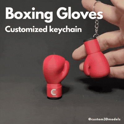 boxe gants personnalisé porte clés initiale douane éternel 3d print model - Mito3D