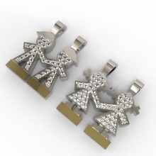 Niños muchachas encantos joyería colgantes anillos accesorios stl conjunto anillo 3d print model - Mito3D