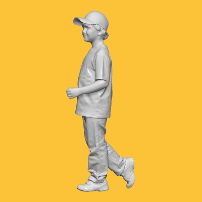 garoto boné caminhando personagem diorama crianças aluna diecast 1 64 corpo 32 brincar miniatura humano miniaturas estatuetas 3d print model - Mito3D