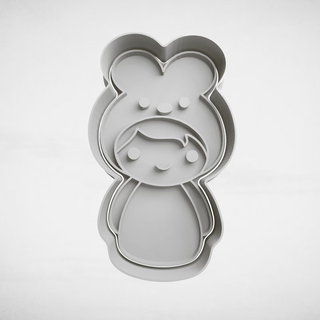 boy dressed rabbit cookie cutter cutters stl molds easter bunny 3d print model - Mito3D